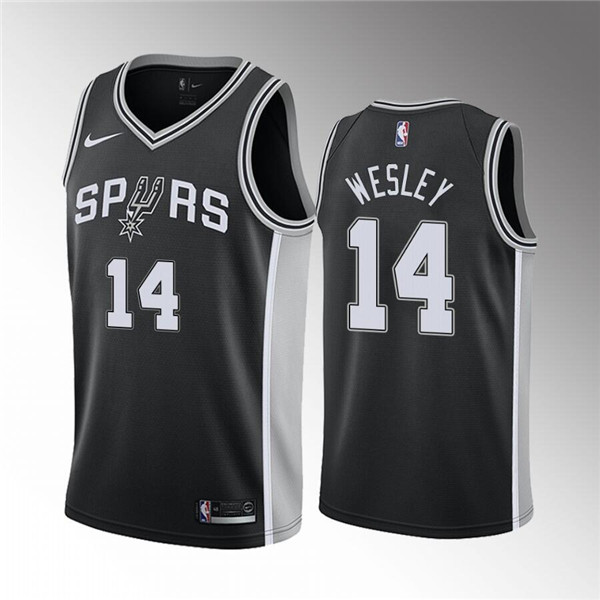 Men's San Antonio Spurs #14 Blake Wesley Black Icon Edition Stitched Jersey Men's San Antonio Spurs #14 Blake Wesley Black Icon Edition Stitched Jersey